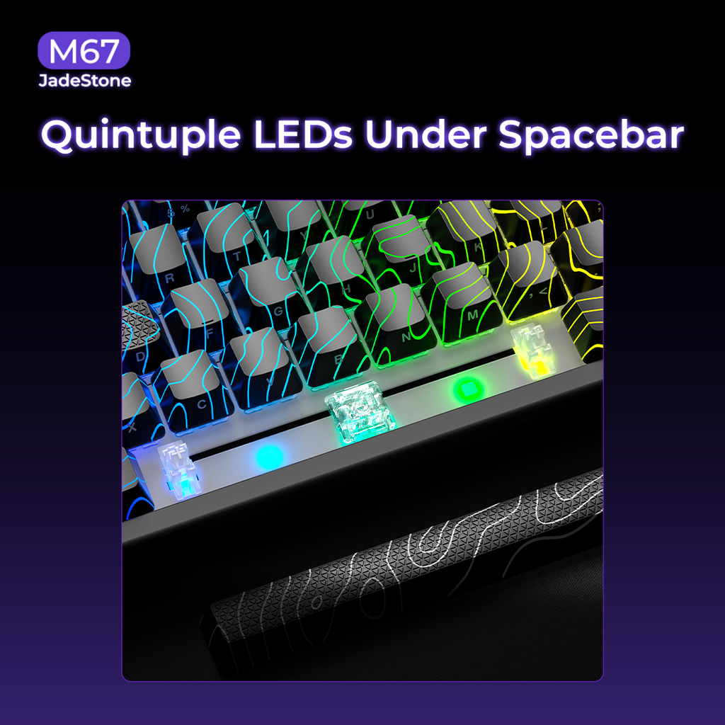 XVX M67 JadeStone Interstellar Black VIA Tri-Mode Mechanical Keyboard with IMD-Tech Keycaps